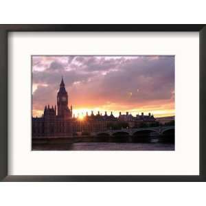 The Sun Bursts from Behind Big Ben Collections Framed Photographic 
