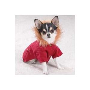  X Small Red Hooded Camp Jacket  Dog__