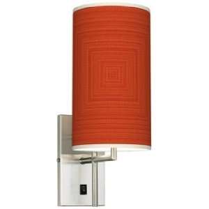   Crackled Square Coral Banner Giclee Plug In Sconce