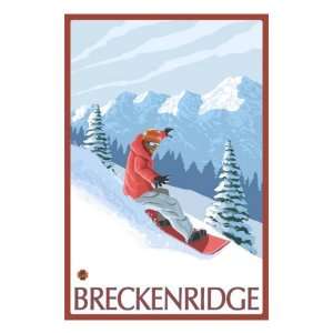 Breckenridge, Colorado, Snowboarder Scene Premium Poster Print, 12x16