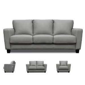  Mobital Stone Colored Leather Sofa Set