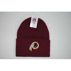   Redskins Burgundy Cuffed Beanie Cap Winter Hat 