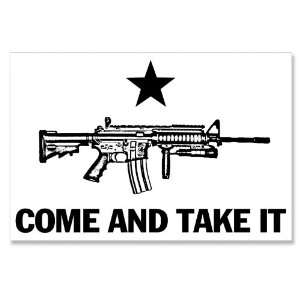  AR 15 Rifle Come & Take It Rectangle Sticker: Everything 
