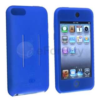 BLACK+BLUE SILICONE RUBBER SOFT SKIN GEL CASE COVER FOR IPOD TOUCH 2 3 