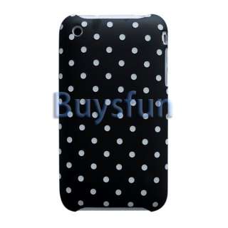 White Dots Black Hard Case Back Cover For iPhone 3G 3GS  