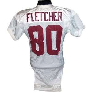  Zach Fletcher #80 Alabama Game Used White Football Jersey 