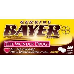  Genuine Bayer 325mg Aspirin Tablets   500 Count Health 