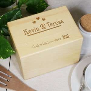  Engraved Cookin Up Love Recipe Box