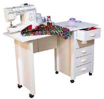 Double Folding Mobile Desk / Caster Sewing Craft Table  
