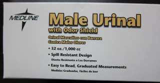 Brand New Medline Male Urinal Spill Resistant with Odor Shield 