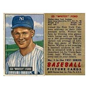  Whitey Ford Unisgned 1951 Bowman Gum Card   MLB Baseball 