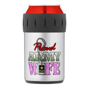  Thermos Can Cooler Koozie Proud Army Wife: Everything Else