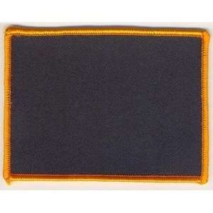  Blank Embroidered Patch 4x3 Black Background Orange Border 
