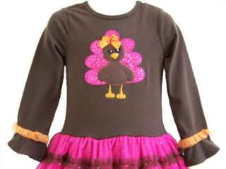 NEW Girls TURKEY SPARKLE Thanksgiving TuTu Dress 4T/4  