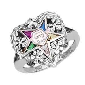   Sterling Silver Masonic Freemason Eastern Star Ring (Size 5): Jewelry