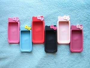 CUTE LOVELY HELLO KITTY BOWKNOT RUBBER SILICONE CASE COVER ★ IPHONE 