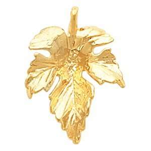  14k Yellow Gold Leaf Pendant 22x16mm   JewelryWeb Jewelry