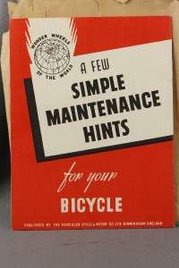 Vintage Bicycle Hercules Cycle & Motor Company Pamphlet & Tool Kit NOS 