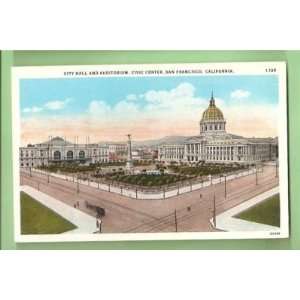  Postcard Vintage City Hall and Auditorium Civic Center San 