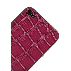 iPhone 4 and 4S Luxury PU Leather Skin Back Glass Protector   Purple 