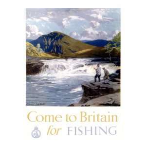  British Auto Club Fly Fishing Giclee Poster Print, 18x24 