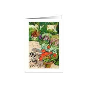  99th Birthday Card   Red Geraniums Card Toys & Games