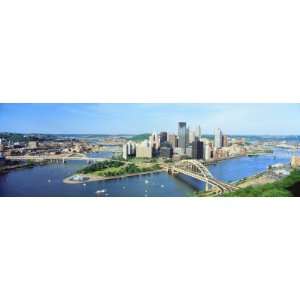 Daytime Skyline with the Delaware River, Pittsburgh, Pennsylvania, USA 