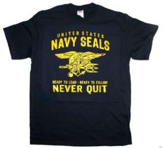 United States Navy Seals T shirt Never Quit Clothing