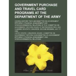 Government purchase and travel card programs at the Department of the 
