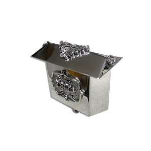  Sterling Silver Tzedakah Box with Hexagonal House and 