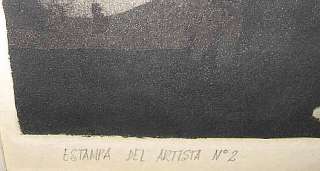 Rare 63 Signed Aquatint Important Spanish Modernist  
