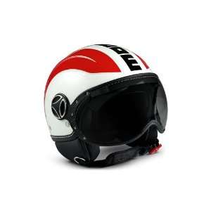 MOMO Design Avio Motorcycle Helmet Dot Approved   Pearl White   Red 