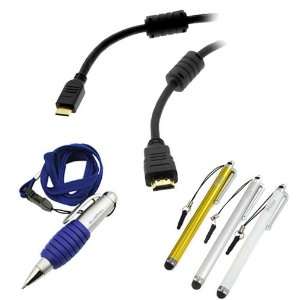 HDMI Cable + 3 Packs of Stylus Pen (Silver / Yellow / White) + Pen 
