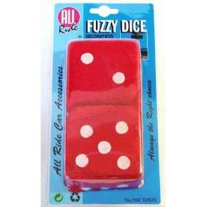 Red Fluffy Furry Dice   Hang in Car   Car Accessory [Kitchen & Home]
