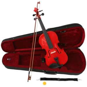NEW RED VIOLIN/FIDDLE ~FULL SIZE 4/4~W/ CASE & BOW  