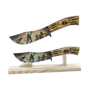  10 inch Fantasy Indian Collector Hunting Knife on Stand 