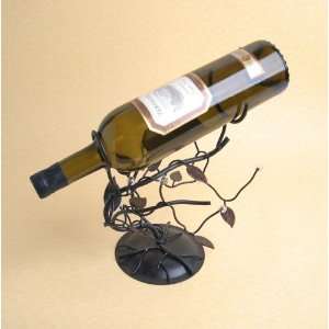  Metal Wine Holder with Twiggs and Leaves