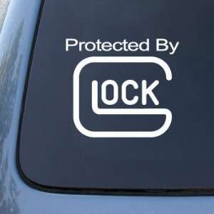  Protected By Glock   6 WHITE DECAL   Guns   Car, Truck 