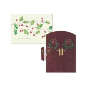   Only   Holiday card with leaves and berries design.