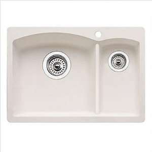  In/Undermount Double Bowl Granite Prep Sink with 8 Large Bowl Depth 