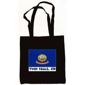  Twin Falls Idaho Souvenir Canvas Tote Bag Black 