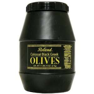 Roland Colossal Black Greek Olives, 4 lb. 6 oz. Dry Weight Plastic 