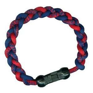  Titanium Ionic Braided Wristband   Navy Blue/Red: Sports 