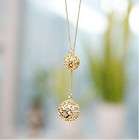 HOT Korean Fashion Gold Color Two Ball Crystal Necklace