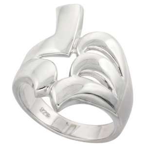   Flawless Quality Designer Fork Ring, 15/16 (24mm) wide, size 8 1/2