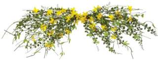 This set of 3 artificial yellow forsythia door swags make beautiful 