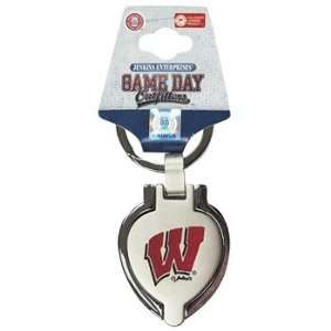  Wisconsin Badgers   Heart Locket Keychain 