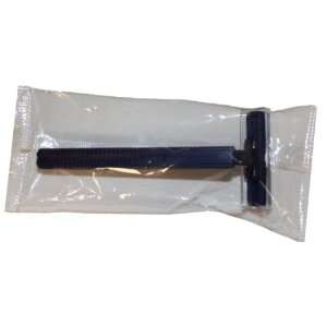    Twin Blade Razor, navy handle, poly bagged