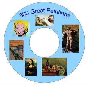 500 Great Paintings Famous Artists Old Images Craft CD  