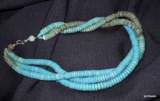 Vintage 3 Strand Necklace 20 Beautiful Turquoise Color  